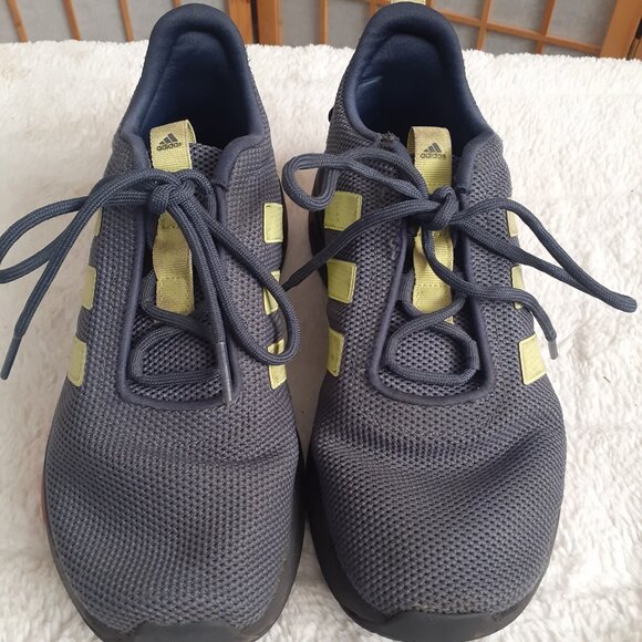 ADIDAS CLOUDFOAM RUNNING SNEAKERS BLUE/NEON TRAINERS 1Y3001-WOMENS SIZE 4.5 - Picture 3 of 7